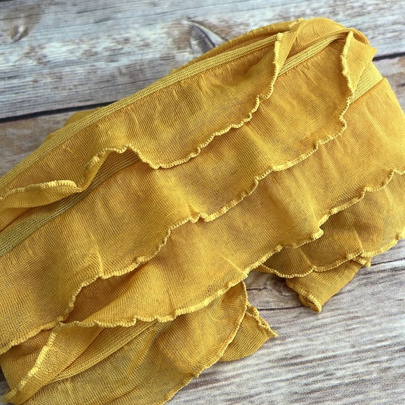 Boutique Bow Headwrap - Ruffled Mustard - Picture 2 of 2